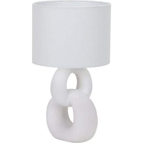 Lámpara de mesa cerámica Melie Blanca 1xE14