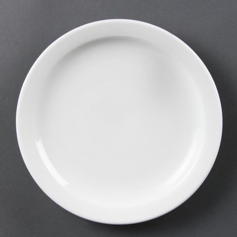 Assiettes À Bord Étroit Blanches 202mm (Lot de 12) - Ref CB488 - Olympia (1/5)