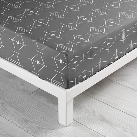 Drap housse en coton pour lit queen size "Aristide" - Gris anthracite - 160 x 200 cm - Livraison gratuite (1/4)
