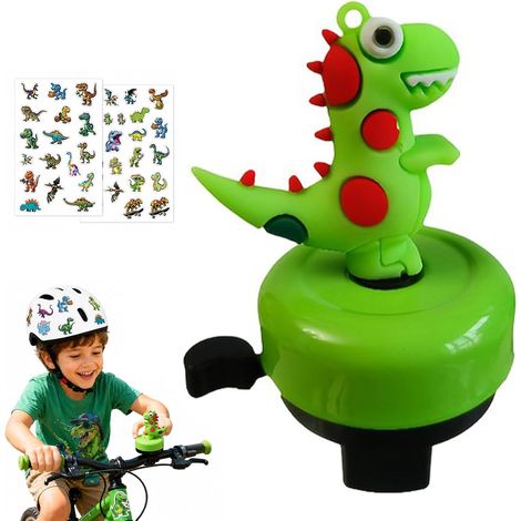 Sonnette Vélo Enfant Dinosaure avec 2 Autocollants – Sonnette Vélo pour Garçons et Filles, pour Vélo, Trottinette et Tricycle (1/5)