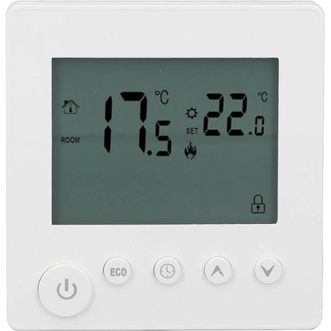 Thermostat intelligent 4500 W avec commande par bouton pour le chauffage de l'eau, idéal pour la maison, le bureau, les commerces et les hôtels (AC90V à 240V, blanc). (1/5)