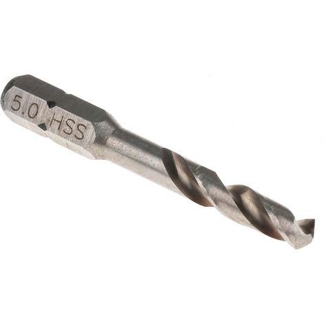 Rs Pro – Foret HSS torsadé 5mm – Acier rapide pour perçage efficace – Hexagonale 6,35mm – Compatible visseuses et porte-embouts