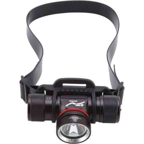 Lampe frontale de plongée en alliage d'aluminium, étanche IPX68, 0 W, 000 lm, 5 modes, lampe torche sous-marine pour la plongée en grotte, lampe à fourche pour la pêche (1/4)