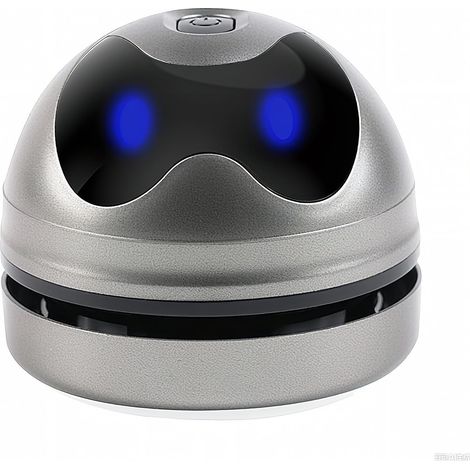 Mini aspirateur de table sans fil en forme de robot mignon, rechargeable par USB-C et silencieux, idéal pour la maison et le bureau. (1/5)