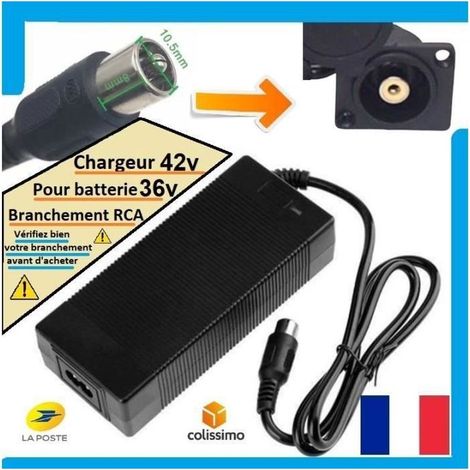 Chargeur Velo 36v vélo electrique RCA Chargeur 42v pour batterie 36v [Branchement RCA VERIFIEZ AVANT D'ACHETER ] (1/2)