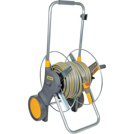 Avvolgitore a carrello grande in metallo per tubo da giardino 25m 15mm HOZELOCK