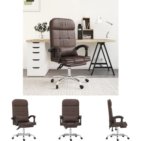 The Living Store Bürostuhl mit Massagefunktion Braun Kunstleder -  Bürostühle (1/5)
