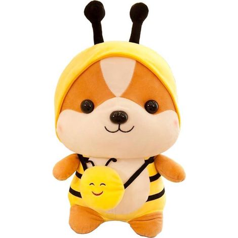 Écureuil mignon et doux (abeille, 25 cm) Cette adorable peluche écureuil créative se transforme en un animal en peluche rempli d'abeilles. (1/5)