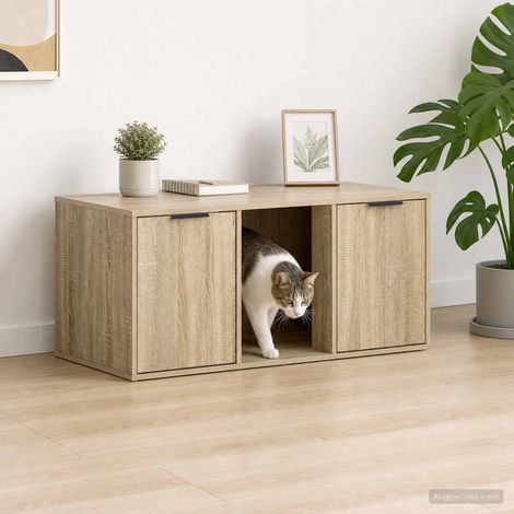 vidaXL Mobile per gatti Rovere Sonoma 100 x 49 x 45 cm