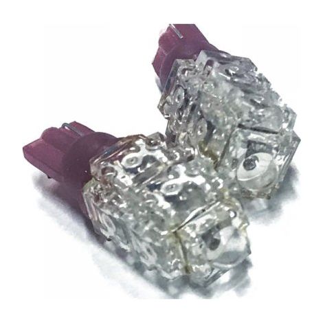 Coppia 2 Lampade Led T10 Con 9 Led F5 Flux Colore Rosso Red 12V 1W