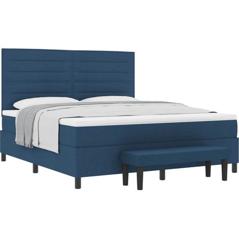 Maison Exclusive - Boxspringbett mit Kopfteil Blau 180 x 200 cm S (1/5)