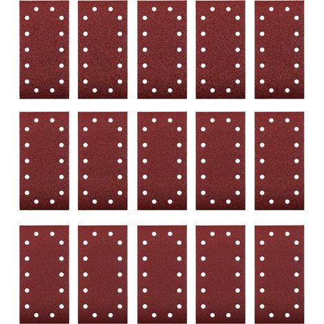 Einhell - Set di 15 fogli di carta vetrata (accessori per levigatrice orbitale, 15 x 230 mm, grana 5 x 40, 80, 120, velcro)