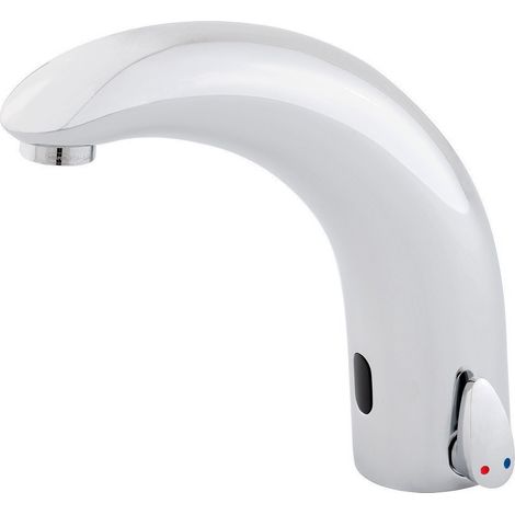Mitigeur lavabo monotrou, laiton-chromé opto-électronique, sur piles 6 V
