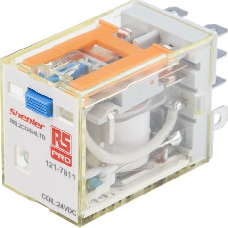 RS PRO Relais sans accrochage 2 RT, bobine 24V c.c. Enfichable 300W ( Prix pour 1 ) (1/2)