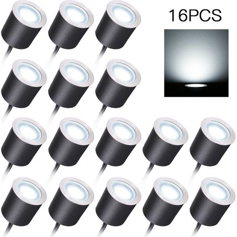 Projecteurs LED encastrables basse tension DC12V, étanches IP67, pour terrasse, jardin, allée, escaliers et patio. Éclairage paysager extérieur à encastrer dans le sol. (1/2)