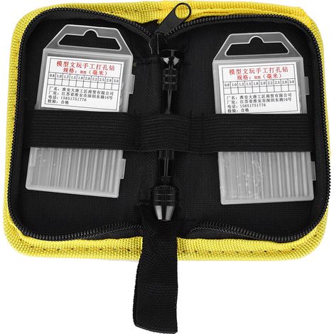 Ensemble de forets hélicoïdaux manuels noirs, mini-perforateur rotatif manuel, outil perforé + 20 forets (1/5)