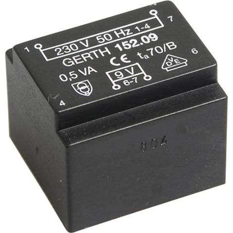 Gerth PT202401 Printtransformator 1 x 230 V 1 x 24 V/AC 0.50 VA 20 mA (1/3)