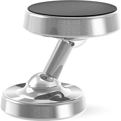 Support de téléphone pour salle de sport Aimants intégrés, rotation à 360° Usage professionnel Compatible avec la navigation GPS en voiture (Argent) (1/5)