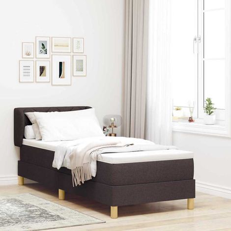 Boxspringbett mit Matratze Dunkelbraun 80 x 200 cm Stoff