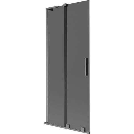 Mexen Velar L Duschwand 2-flügelig zum Schieben 80 x 150 cm, Graphit, gebürstetes Gun Gray - 896-080-003-41-66 (1/5)