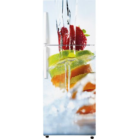 Stickers Frigo - Fruits - 65x150 cm - Idéal pour frigo 55x150 cm - Adhésif BRILLANT (1/2)