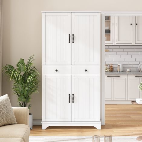 Mobile alto contenitore con cassetti in MDF bianco OKMYHOME (1/5)