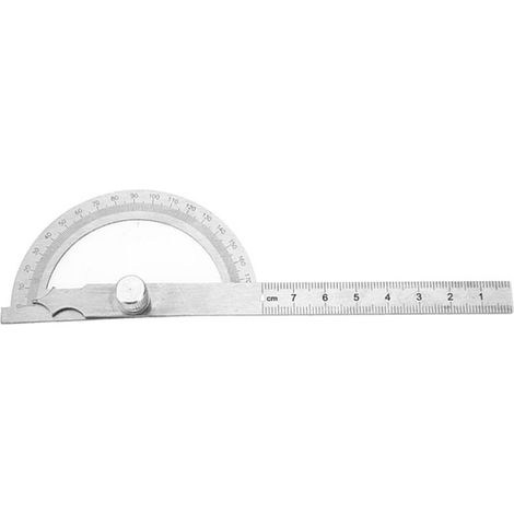 Winkelmesser aus Edelstahl, 0-180°, 15 cm Lineal, 80 x 120 mm
