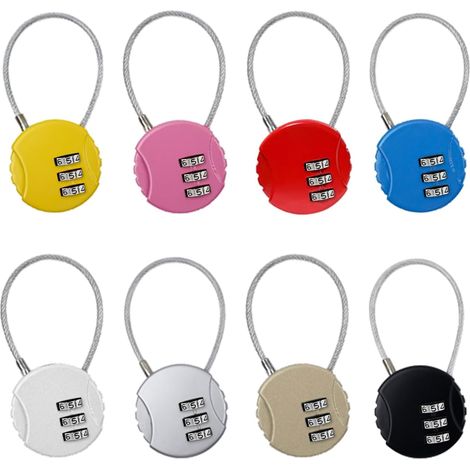 8 Pièces Petit Cadenas à Combinaison, Cadenas à Câble avec Code 3 Chiffres pour Valises, Sac de Voyage, Casier et Vélo, Sécurité avec Câble Flexible 13,5 cm, Réglable en Alliage de Zinc, Antivol (1/5)
