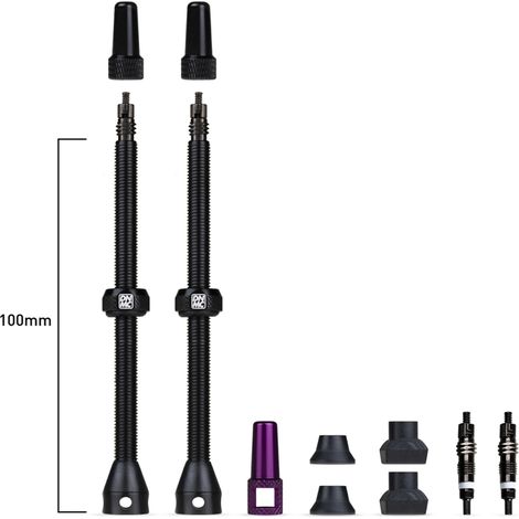 Valves Tubeless Vélo 100mm - Compatible Montage Sans Chambre à Air - Dynamic