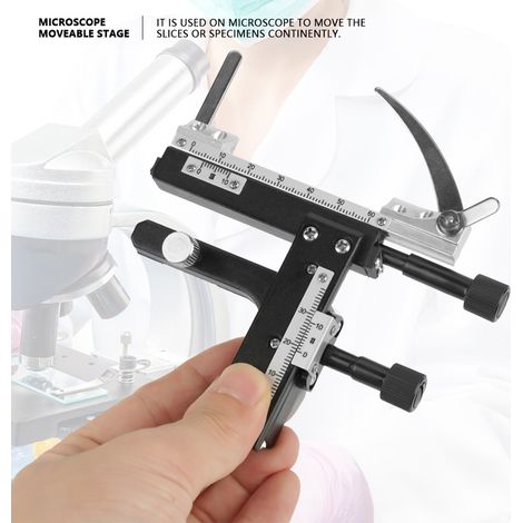 Platine mécanique amovible pour microscope, platine mobile XY, pied à coulisse avec échelle. (1/5)
