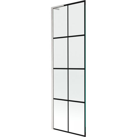 Mexen Next L paroi de baignoire 1 panneau 60 x 150 cm, motif noir, nickel brossé - 895-060-000-03-77-97 (1/5)