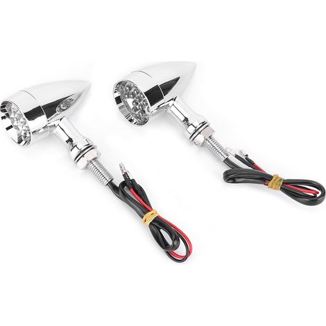 Lot rétro moto LED clignotant indicateur de direction avec grille Yamaha Indian - 1 paire (1/5)
