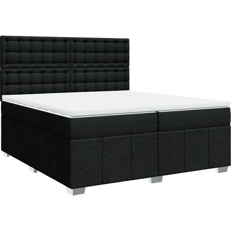 Maison Exclusive - Giroletto a Molle con Materasso Nero 200x200 cm in Tessuto (1/5)