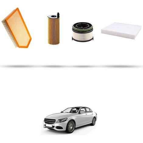 Kit tagliando 4 filtri compatibile con Mercedes Classe C (W205,S205,C205) C300 D 180kw Dal 2018