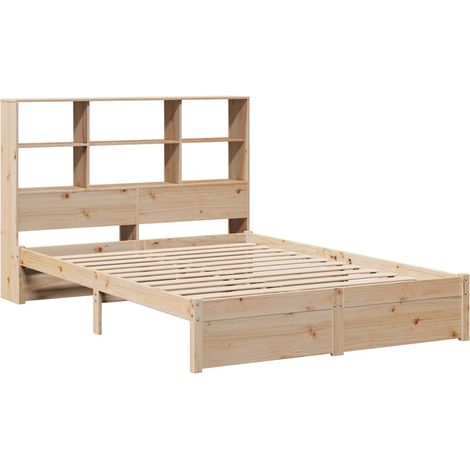 Lit bibliothèque sans matelas 120x190 cm bois de pin massif vidaXL (1/5)