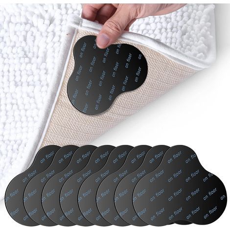 Autocollants pour pinces à tapis, 12 pièces, pinces à tapis anti boucles, coins de sol réutilisables (1/5)