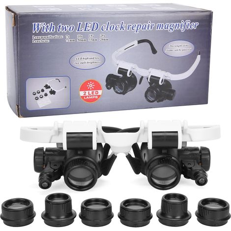Lunettes Loupe Frontale à LED pour Bijoutiers, Lecture et Travaux de Précision (1/5)