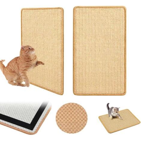 2-PackTapis Griffoir Chat Canapé avec 50 25CM Tapis Griffoir Chat Sisal Planche Gratter pour Chats Planches Gratter Naturel pour Chats Peut Etre Utilisé pour Protéger Les Meubles, Les Canapés (1/5)