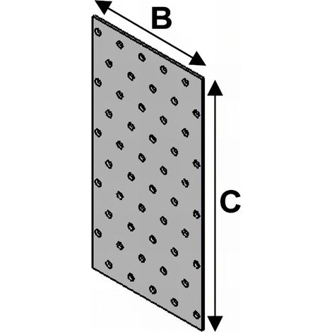 Plaque perforée (l x L x ép) 80 x 240 x 2,0 mm - AL-PP080240 - Alsafix