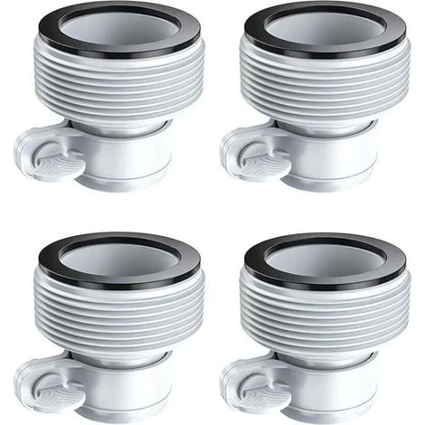 Un ensemble de 4 raccords pour tuyau de piscine, adaptateurs pour tuyau de piscine de 1,5/1,25 pouce, type B, adaptés aux piscines Intex. (1/4)