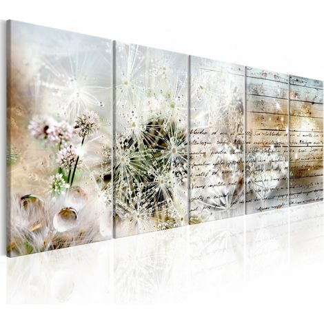 Tableau pissenlits abstraits I - 225 x 90 cm