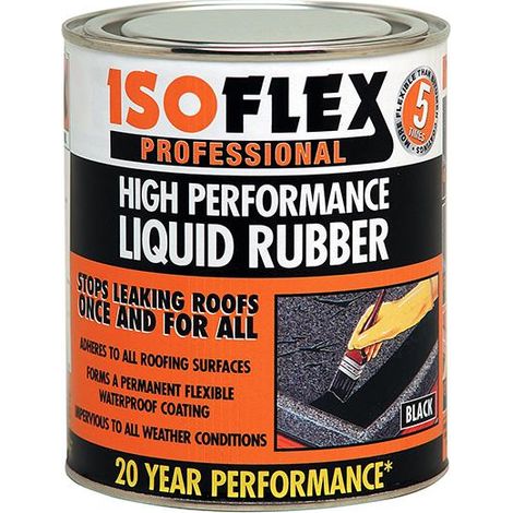 Ronseal 34892 Isoflex Liquid Rubber Black 4.25 litre RSLILR4L