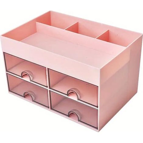 Kosmetik-Aufbewahrungsbox, Büro-Schreibwaren-Organizer, Aufbewahrungsbox, rosa