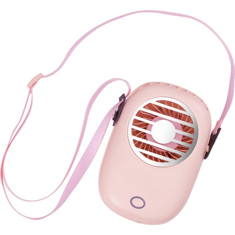 Mini ventilateur, 3 vitesses, faible bruit (30 dB), batterie 1200 mAh, Type-C, dragonne et support inclus