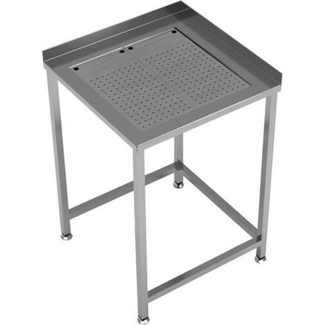 Table d'angle avec bac égouttage - 650 x 650 - Combisteel (1/2)