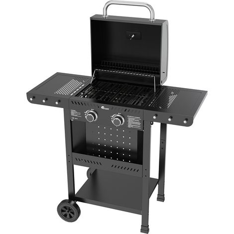 BARBECUE A GAS CARRELLATO 'KASAGRILL' mod. 2 fuochi - kW 2.5 x 2 - cm 102,2 x 102 x 55 - KASART