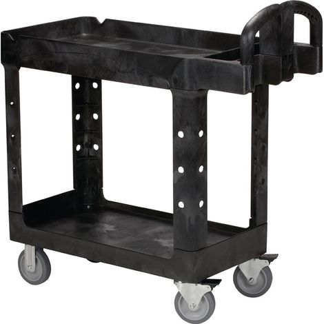 RUBBERMAID FG450058BLA Tischwagen 2 Ladeflächen L770xB420mm schwarz Trgf.226 kg (1/2)