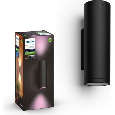 Philips – Applique extérieure Hue Appear Noir – Indice de protection IP44 – LED 800lm – Pour espaces extérieurs – Installation murale (1/10)