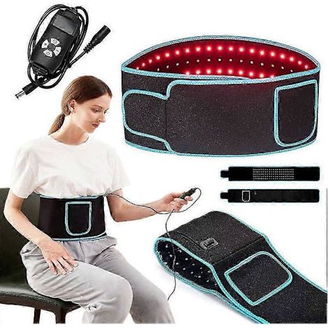 Ceinture de luminothérapie infrarouge rouge, appareil de luminothérapie infrarouge 650-850 nm pour le soulagement de la douleur, la récupération musculaire et le bien-être (prise UE). (1/5)