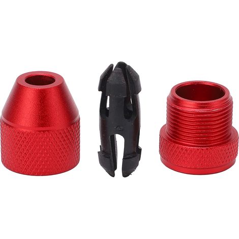 Butée de perçage réglable en alliage d'aluminium avec anneau intérieur en nylon antidérapant rouge pour le travail du bois, compatible avec les forets de 1 à 5 mm (0,04 à 0,2 pouce). (1/5)